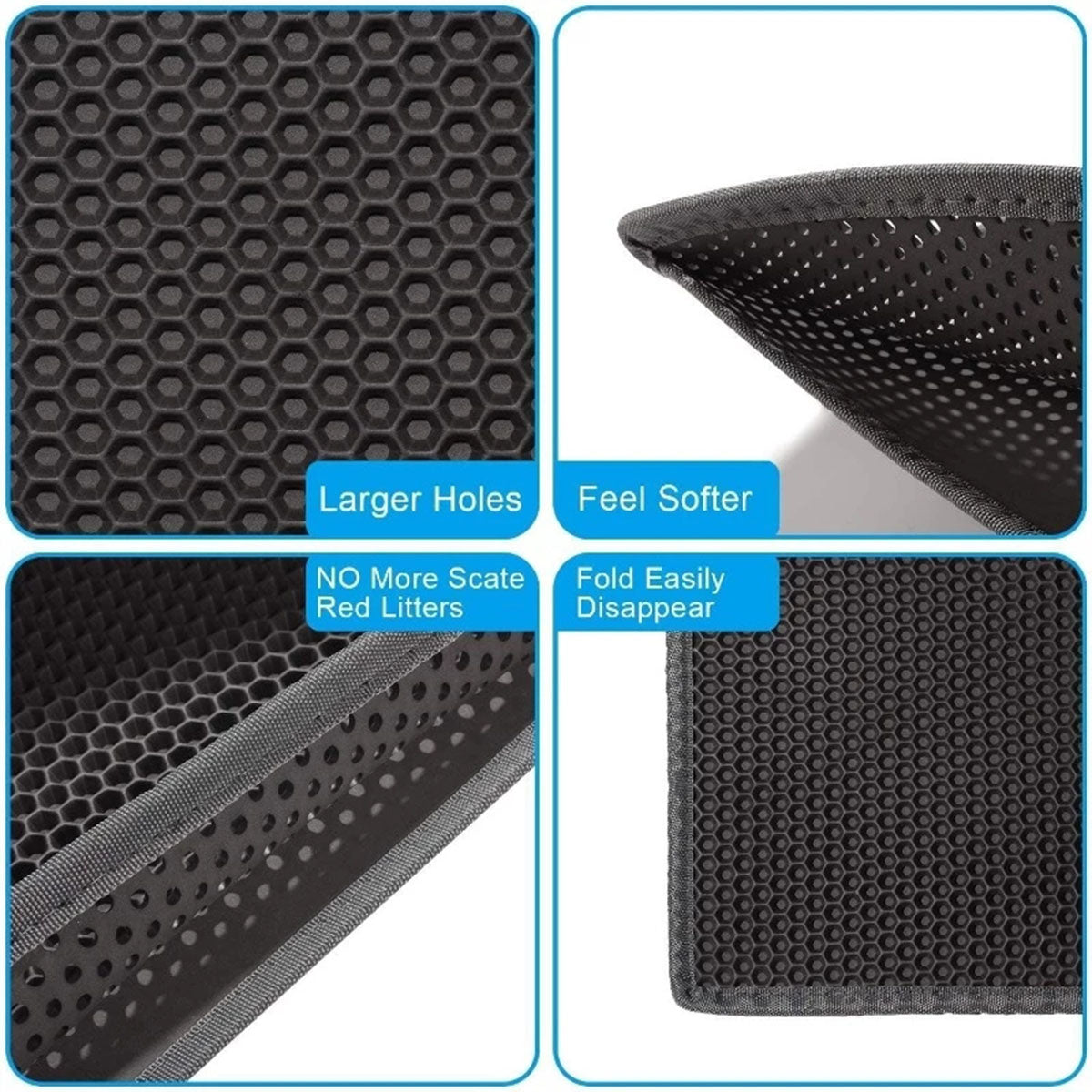 Tapete Para Capturar Arena Para Gatos, Tapete Para Trampa De Arena Para Gatitos Impermeable -16"-20"-