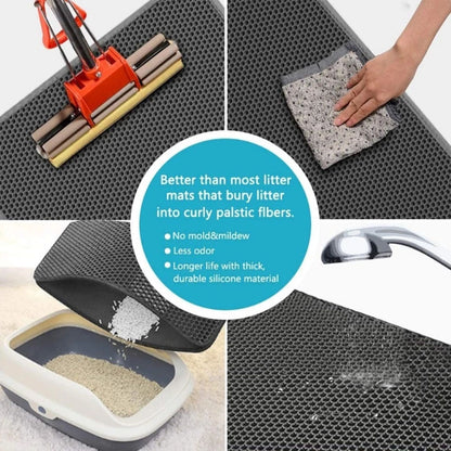 Tapete Para Capturar Arena Para Gatos, Tapete Para Trampa De Arena Para Gatitos Impermeable -16"-20"-