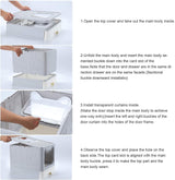 Large Cat Litter Box, Foldable Top Entry Litter Box with Lid ,Easy Clean No Smell Pet Kitty Litter Box Litter Pan Cat Potty
