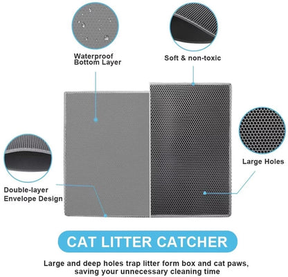 Tapete Para Capturar Arena Para Gatos, Tapete Para Trampa De Arena Para Gatitos Impermeable -16"-20"-